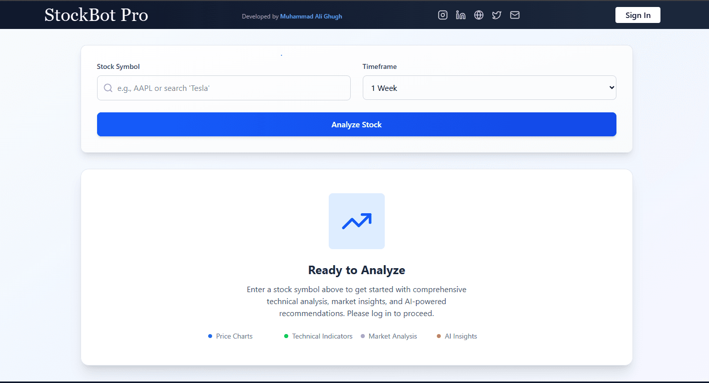AI Stock Analyzer — Project preview